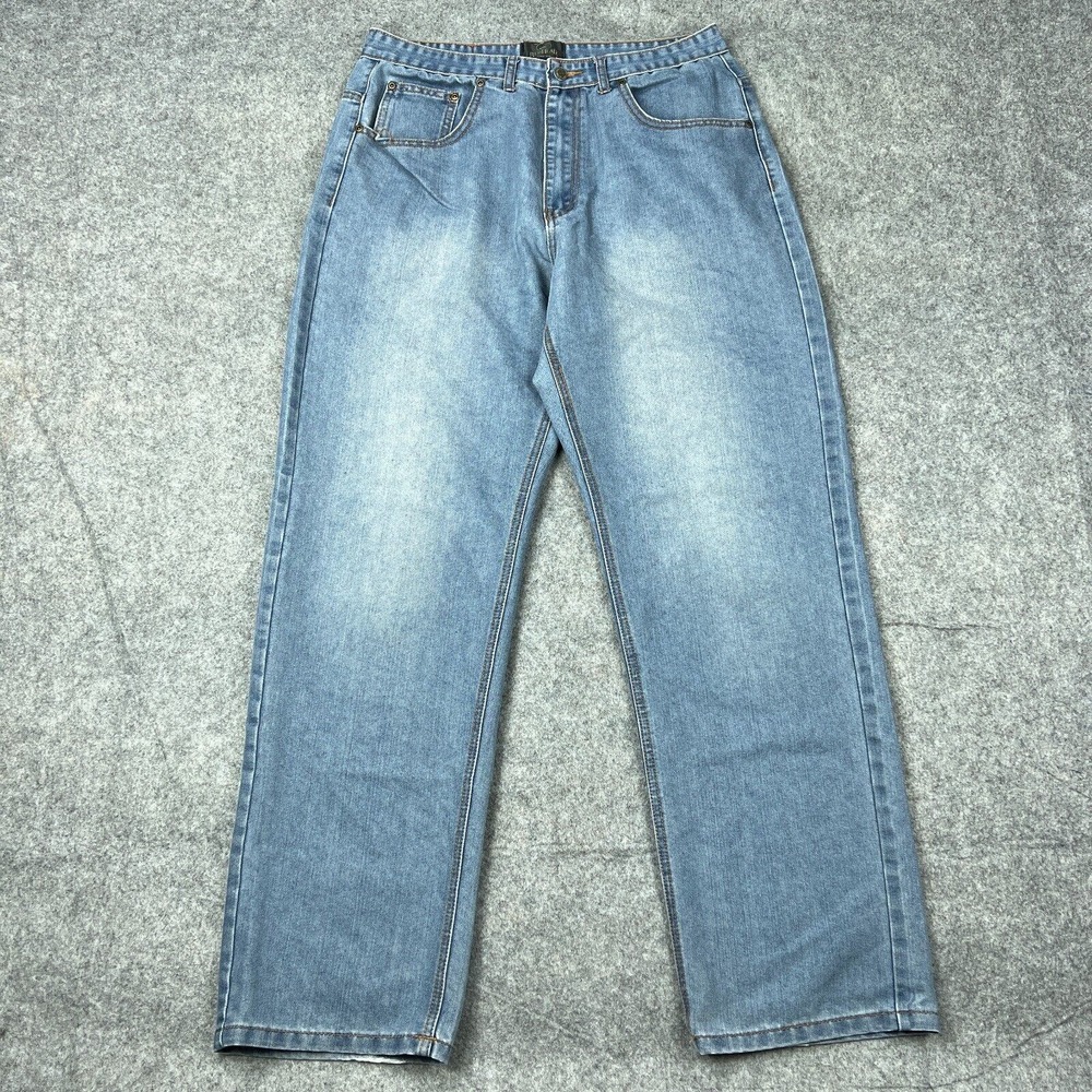 Redhead Jeans Mens 34 X 34 Blue Straight Leg Faded Denim Pants VTG‎ 90s Outdoors